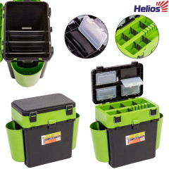 Ящик зимний "FishBox" Hellios зеленый двухсекционный (19 л)
