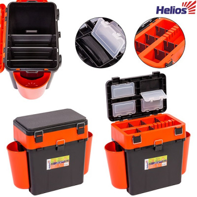 Ящик зимний FishBox Hellios оранжевый двухсекционный  (19 л) - фото, цена в Магазин товаров для рыбалки и туризма - Fishers.by