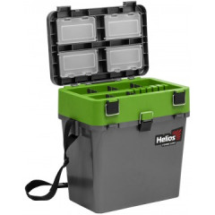 Ящик рыболовный зимний двухполочный Helios зеленый (19 л)