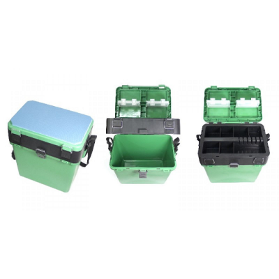 Ящик зимний ТРИ КИТА зеленый (380*360*240) 19 л - фото, цена в Магазин товаров для рыбалки и туризма - Fishers.by