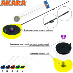 Удочка зимняя Akara Ultra Sport Yellow (хлыст карбон), 26 см